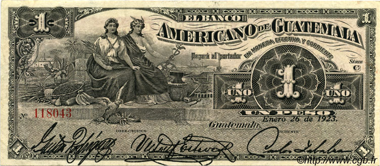 1 Peso GUATEMALA  1923 PS.116 SUP