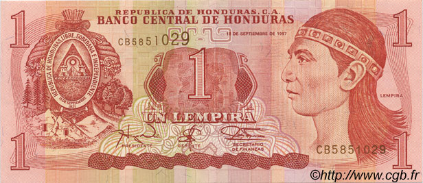 1 Lempira HONDURAS  1997 P.079A SPL