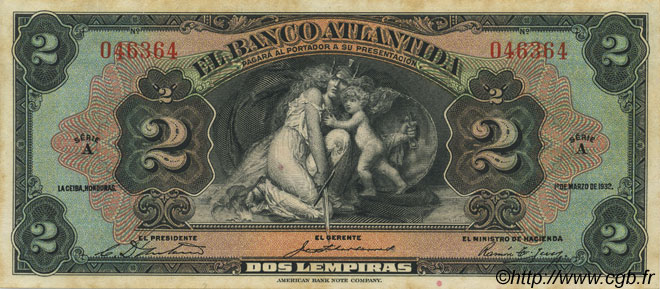 2 Lempiras HONDURAS  1932 PS.122a SUP+