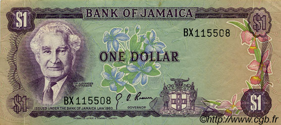 1 Dollar JAMAÏQUE  1970 P.54 pr.SUP