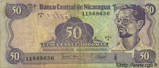 50 Cordobas NICARAGUA  1979 P.136 pr.TTB