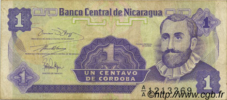1 Centavo NICARAGUA  1991 P.167 TTB