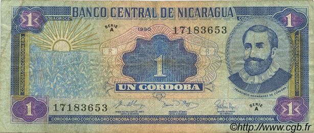 1 Cordoba NICARAGUA  1990 P.173 TB
