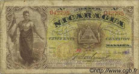 50 Centavos NICARAGUA  1890 PS.121 pr.TB