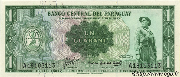 1 Guarani PARAGUAY  1963 P.193a NEUF
