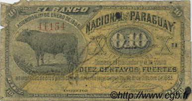 10 Centavos PARAGUAY  1886 PS.142 B