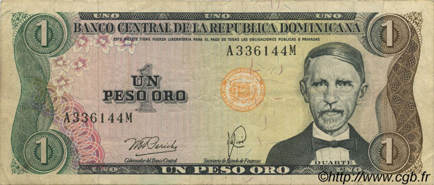 1 Peso Oro RÉPUBLIQUE DOMINICAINE  1978 P.116a TTB
