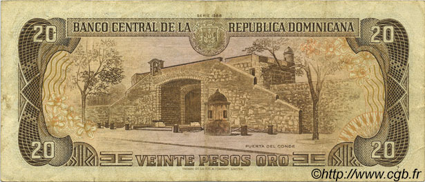 20 Pesos Oro RÉPUBLIQUE DOMINICAINE  1988 P.120c TTB