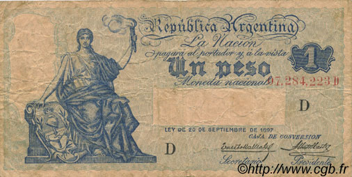 1 Peso ARGENTINE  1925 P.243b TB