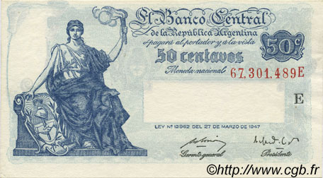 50 Centavos ARGENTINE  1948 P.256 SPL