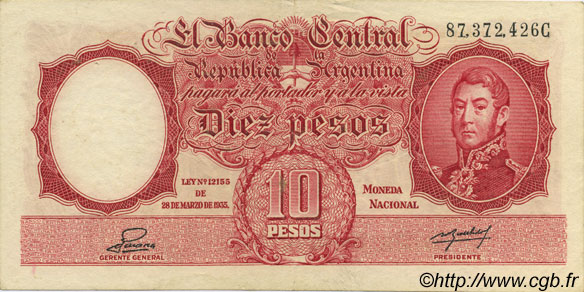 10 Pesos ARGENTINE  1942 P.265b SUP