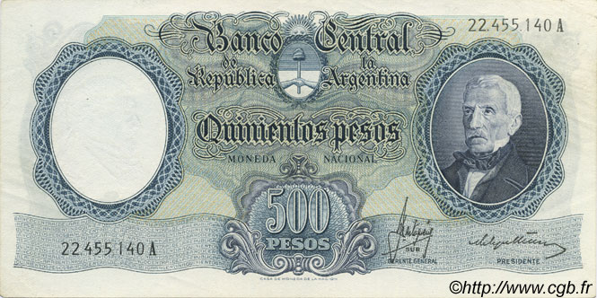 500 Pesos ARGENTINE  1964 P.278a SPL
