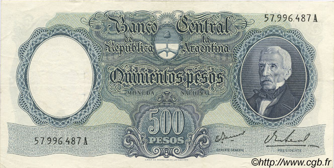 500 Pesos ARGENTINE  1964 P.278b SUP