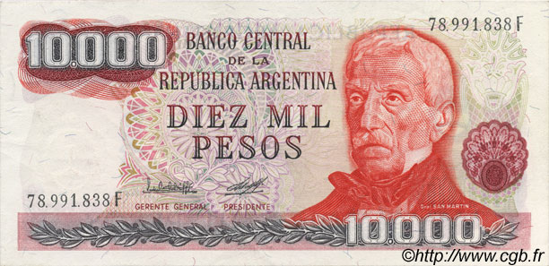 10000 Pesos ARGENTINE  1976 P.306a SUP