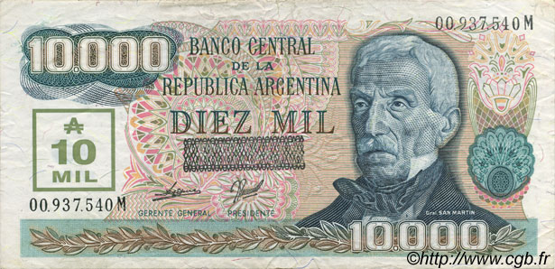 10000 Australes ARGENTINE  1989 P.331 TTB