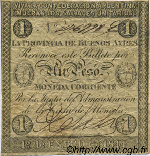 1 Peso ARGENTINE  1844 PS.0384b pr.TTB