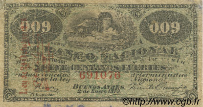 9 Centavos Fuertes ARGENTINE  1879 PS.0662b pr.B