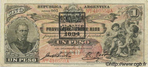1 Peso ARGENTINE  1894 PS.1141b TTB