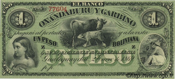 1 Peso Boliviana Non émis ARGENTINE  1869 PS.1782r NEUF