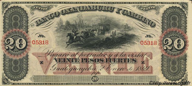 20 Pesos Fuertes Non émis ARGENTINE  1869 PS.1794 NEUF