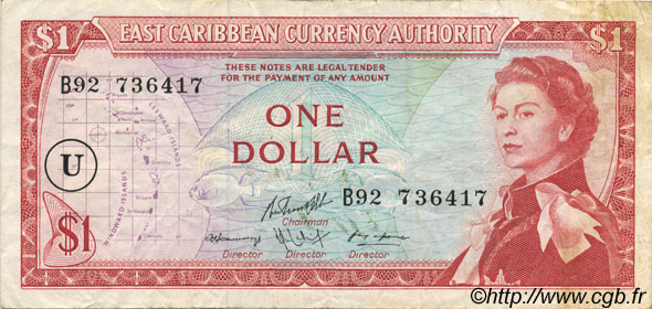 1 Dollar CARAÏBES  1965 P.13n TTB