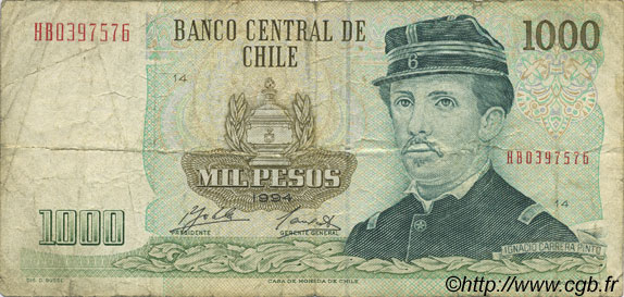1000 Pesos CHILI  1994 P.154e TB