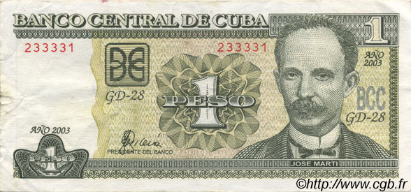 1 Peso CUBA  2003 P.121 TTB