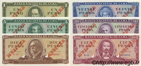Lot de 6 billets Spécimen CUBA  1961 P.CS01 NEUF