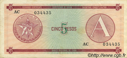 5 Pesos CUBA  1985 P.FX03 XF-