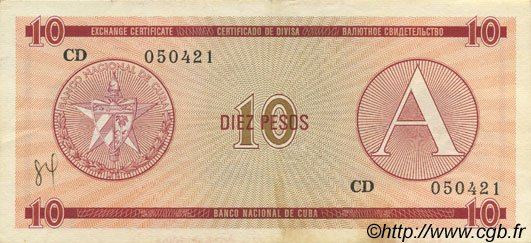 10 Pesos CUBA  1985 P.FX04 VF