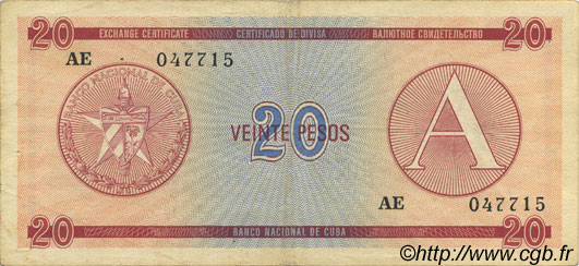 20 Pesos CUBA  1985 P.FX05 BB