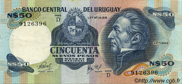 50 Nuevos Pesos URUGUAY  1981 P.061c SUP
