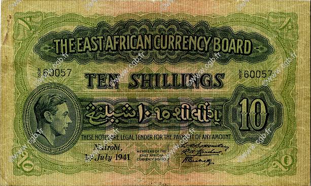 10 Shillings AFRIQUE DE L EST  1941 P.29a TB+