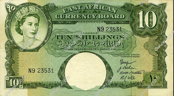 10 Shillings AFRIQUE DE L EST  1958 P.38 TTB