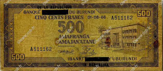 500 Francs BURUNDI  1966 P.18 B+