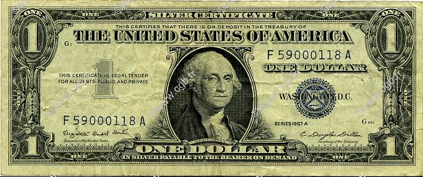 1 Dollar ÉTATS-UNIS D AMÉRIQUE  1957 P.419a TTB