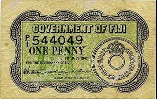 1 Penny FIDJI  1942 P.047a TB