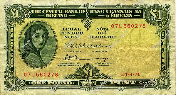 1 Pound IRLANDE  1975 P.064c TB