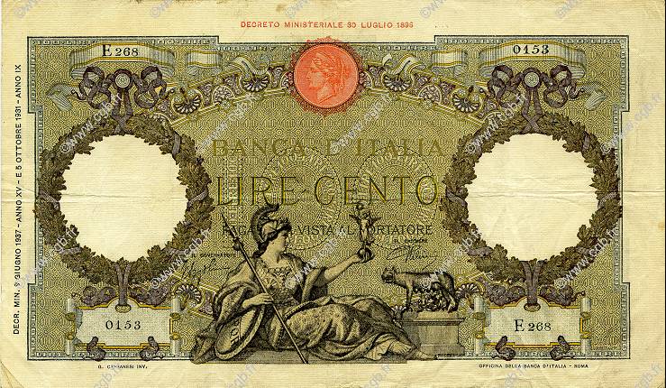 100 Lire ITALIE  1937 P.055b TTB