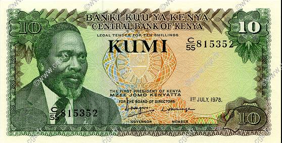 10 Shillings KENYA  1978 P.16 pr.NEUF