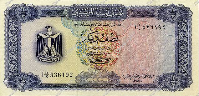 1/2 Dinar LIBYE  1972 P.34b SUP+