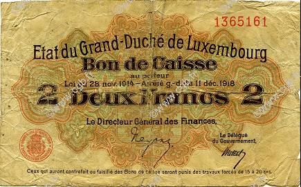 2 Francs LUXEMBOURG  1919 P.28 B+