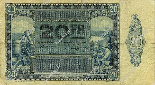 20 Francs LUXEMBOURG  1929 P.37a TB+
