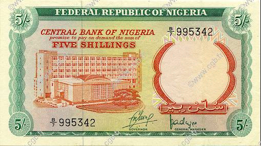 5 Shillings NIGERIA  1968 P.10a SUP+