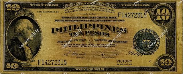 10 Pesos PHILIPPINES  1944 P.097 TB