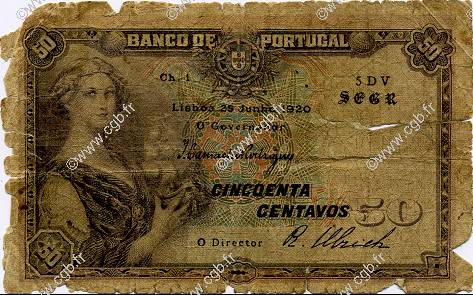 50 Centavos PORTUGAL  1920 P.112b AB