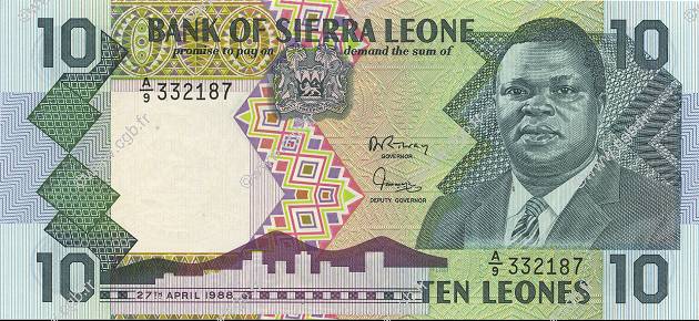 10 Leones SIERRA LEONE  1988 P.15 NEUF