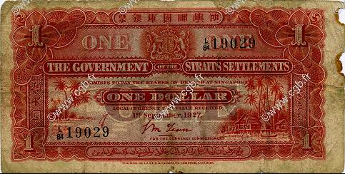 1 Dollar MALAISIE - ÉTABLISSEMENTS DES DÉTROITS  1927 P.09a B