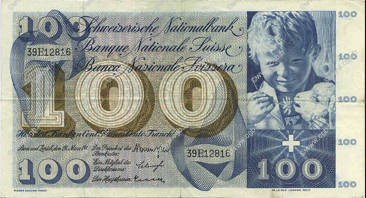 100 Francs SUISSE  1963 P.49e TTB