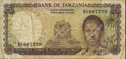 5 Shillings TANZANIE  1966 P.01a B